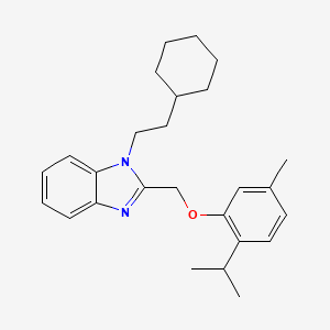 molecular formula C26H34N2O B11595599 1-(2-cyclohexylethyl)-2-{[5-methyl-2-(propan-2-yl)phenoxy]methyl}-1H-benzimidazole 