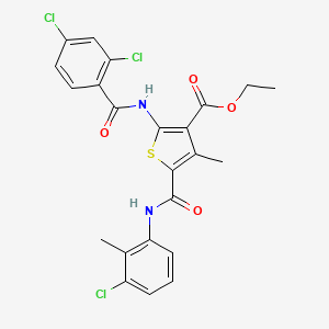 molecular formula C23H19Cl3N2O4S B11595601 Ethyl 5-[(3-chloro-2-methylphenyl)carbamoyl]-2-{[(2,4-dichlorophenyl)carbonyl]amino}-4-methylthiophene-3-carboxylate 