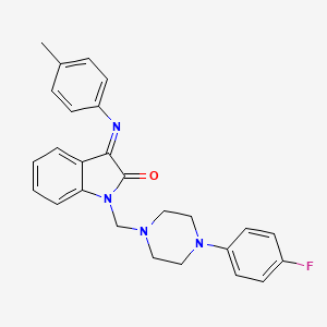 (3E)-1-{[4-(4-Fluorophenyl)piperazin-1-YL]methyl}-3-[(4-methylphenyl)imino]-2,3-dihydro-1H-indol-2-one