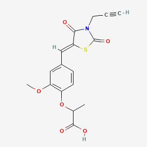 2-(4-{(Z)-[2,4-dioxo-3-(prop-2-yn-1-yl)-1,3-thiazolidin-5-ylidene]methyl}-2-methoxyphenoxy)propanoic acid