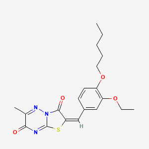 (2E)-2-[3-ethoxy-4-(pentyloxy)benzylidene]-6-methyl-7H-[1,3]thiazolo[3,2-b][1,2,4]triazine-3,7(2H)-dione