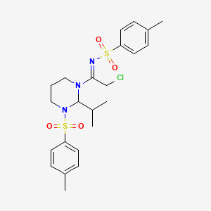 N-[(1E)-2-chloro-1-{3-[(4-methylphenyl)sulfonyl]-2-(propan-2-yl)tetrahydropyrimidin-1(2H)-yl}ethylidene]-4-methylbenzenesulfonamide