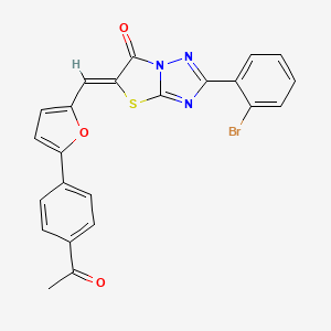 (5Z)-5-{[5-(4-acetylphenyl)-2-furyl]methylene}-2-(2-bromophenyl)[1,3]thiazolo[3,2-b][1,2,4]triazol-6(5H)-one