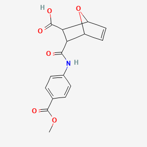 molecular formula C16H15NO6 B11595657 3-{[4-(Methoxycarbonyl)phenyl]carbamoyl}-7-oxabicyclo[2.2.1]hept-5-ene-2-carboxylic acid 