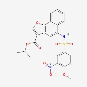 Propan-2-yl 5-{[(4-methoxy-3-nitrophenyl)sulfonyl]amino}-2-methylnaphtho[1,2-b]furan-3-carboxylate