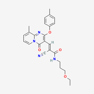 (2E)-2-cyano-N-(3-ethoxypropyl)-3-[9-methyl-2-(4-methylphenoxy)-4-oxo-4H-pyrido[1,2-a]pyrimidin-3-yl]prop-2-enamide