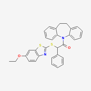 1-(10,11-Dihydro-5H-dibenzo[B,F]azepin-5-YL)-2-[(6-ethoxy-1,3-benzothiazol-2-YL)sulfanyl]-2-phenyl-1-ethanone