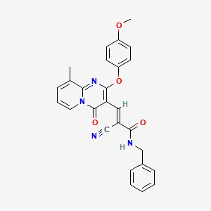 molecular formula C27H22N4O4 B11595720 (2E)-N-benzyl-2-cyano-3-[2-(4-methoxyphenoxy)-9-methyl-4-oxo-4H-pyrido[1,2-a]pyrimidin-3-yl]prop-2-enamide 