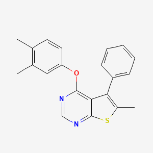 molecular formula C21H18N2OS B11595721 4-(3,4-Dimethylphenoxy)-6-methyl-5-phenylthieno[2,3-d]pyrimidine 