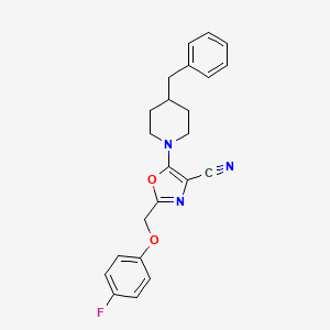 5-(4-Benzylpiperidin-1-yl)-2-[(4-fluorophenoxy)methyl]-1,3-oxazole-4-carbonitrile