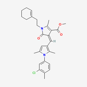 molecular formula C29H33ClN2O3 B11595731 methyl (4Z)-4-{[1-(3-chloro-4-methylphenyl)-2,5-dimethyl-1H-pyrrol-3-yl]methylidene}-1-[2-(cyclohex-1-en-1-yl)ethyl]-2-methyl-5-oxo-4,5-dihydro-1H-pyrrole-3-carboxylate 