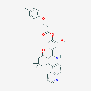 4-(11,11-Dimethyl-9-oxo-7,8,9,10,11,12-hexahydrobenzo[a][4,7]phenanthrolin-8-yl)-2-methoxyphenyl 3-(4-methylphenoxy)propanoate