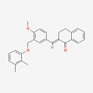 molecular formula C27H26O3 B11595786 (2E)-2-{3-[(2,3-dimethylphenoxy)methyl]-4-methoxybenzylidene}-3,4-dihydronaphthalen-1(2H)-one 