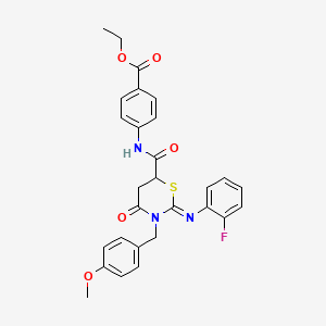 ethyl 4-({[(2Z)-2-[(2-fluorophenyl)imino]-3-(4-methoxybenzyl)-4-oxo-1,3-thiazinan-6-yl]carbonyl}amino)benzoate