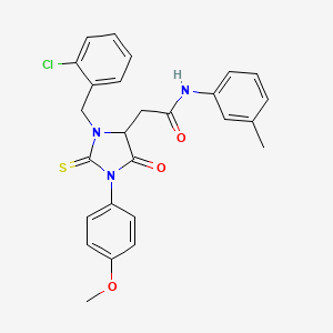 2-[3-(2-chlorobenzyl)-1-(4-methoxyphenyl)-5-oxo-2-thioxoimidazolidin-4-yl]-N-(3-methylphenyl)acetamide