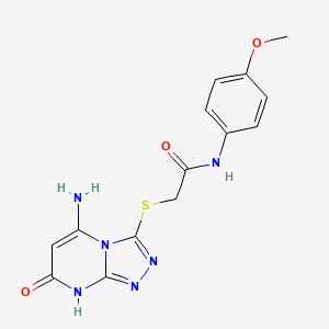 2-[(5-amino-7-hydroxy[1,2,4]triazolo[4,3-a]pyrimidin-3-yl)sulfanyl]-N-(4-methoxyphenyl)acetamide