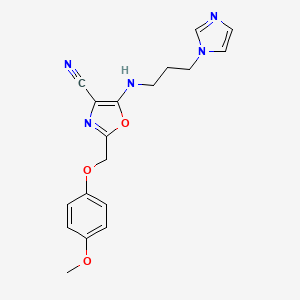 5-{[3-(1H-imidazol-1-yl)propyl]amino}-2-[(4-methoxyphenoxy)methyl]-1,3-oxazole-4-carbonitrile