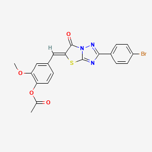 4-{(Z)-[2-(4-bromophenyl)-6-oxo[1,3]thiazolo[3,2-b][1,2,4]triazol-5(6H)-ylidene]methyl}-2-methoxyphenyl acetate