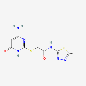 2-[(4-amino-6-oxo-1,6-dihydropyrimidin-2-yl)sulfanyl]-N-(5-methyl-1,3,4-thiadiazol-2-yl)acetamide