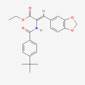 ethyl (2Z)-3-(1,3-benzodioxol-5-yl)-2-{[(4-tert-butylphenyl)carbonyl]amino}prop-2-enoate