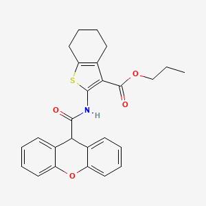 molecular formula C26H25NO4S B11595915 propyl 2-[(9H-xanthen-9-ylcarbonyl)amino]-4,5,6,7-tetrahydro-1-benzothiophene-3-carboxylate 