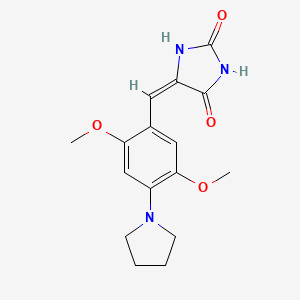 (5E)-5-[2,5-dimethoxy-4-(pyrrolidin-1-yl)benzylidene]imidazolidine-2,4-dione