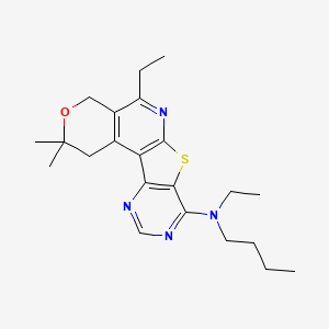 N-butyl-N,8-diethyl-4,4-dimethyl-5-oxa-11-thia-9,14,16-triazatetracyclo[8.7.0.02,7.012,17]heptadeca-1(10),2(7),8,12(17),13,15-hexaen-13-amine