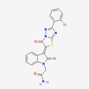 molecular formula C20H12BrN5O3S B11595946 2-{(3Z)-3-[2-(2-bromophenyl)-6-oxo[1,3]thiazolo[3,2-b][1,2,4]triazol-5(6H)-ylidene]-2-oxo-2,3-dihydro-1H-indol-1-yl}acetamide 