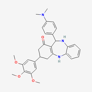 11-[4-(dimethylamino)phenyl]-3-(3,4,5-trimethoxyphenyl)-2,3,4,5,10,11-hexahydro-1H-dibenzo[b,e][1,4]diazepin-1-one