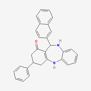 11-(naphthalen-2-yl)-3-phenyl-2,3,4,5,10,11-hexahydro-1H-dibenzo[b,e][1,4]diazepin-1-one