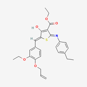 ethyl (5Z)-5-[(3-ethoxy-4-prop-2-enoxyphenyl)methylidene]-2-(4-ethylanilino)-4-oxothiophene-3-carboxylate