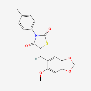 (5Z)-5-[(6-methoxy-1,3-benzodioxol-5-yl)methylidene]-3-(4-methylphenyl)-1,3-thiazolidine-2,4-dione