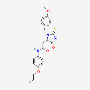 2-[3-(4-methoxybenzyl)-1-methyl-5-oxo-2-thioxoimidazolidin-4-yl]-N-(4-propoxyphenyl)acetamide