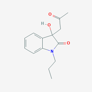 molecular formula C14H17NO3 B011596 3-羟基-3-(2-氧代丙基)-1-丙基-1,3-二氢-2H-吲哚-2-酮 CAS No. 107864-79-9