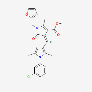 methyl (4Z)-4-{[1-(3-chloro-4-methylphenyl)-2,5-dimethyl-1H-pyrrol-3-yl]methylidene}-1-(furan-2-ylmethyl)-2-methyl-5-oxo-4,5-dihydro-1H-pyrrole-3-carboxylate