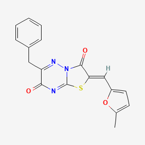 (2Z)-6-benzyl-2-[(5-methylfuran-2-yl)methylidene]-7H-[1,3]thiazolo[3,2-b][1,2,4]triazine-3,7(2H)-dione