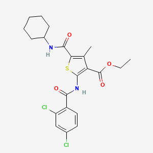 molecular formula C22H24Cl2N2O4S B11596093 Ethyl 5-(cyclohexylcarbamoyl)-2-(2,4-dichlorobenzamido)-4-methylthiophene-3-carboxylate 