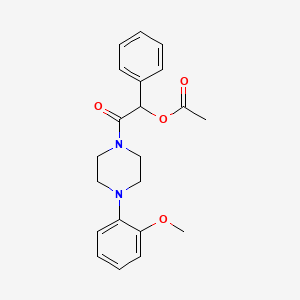 molecular formula C21H24N2O4 B11596096 2-[4-(2-Methoxyphenyl)piperazin-1-yl]-2-oxo-1-phenylethyl acetate 