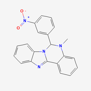 molecular formula C21H16N4O2 B11596114 5-Methyl-6-(3-nitrophenyl)-5,6-dihydrobenzimidazo[1,2-c]quinazoline 