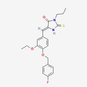 (5Z)-5-{3-ethoxy-4-[(4-fluorobenzyl)oxy]benzylidene}-3-propyl-2-thioxoimidazolidin-4-one