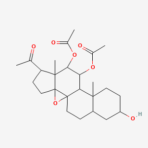 (6-Acetyl-8-acetyloxy-14-hydroxy-7,11-dimethyl-2-oxapentacyclo[8.8.0.01,3.03,7.011,16]octadecan-9-yl) acetate