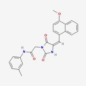 molecular formula C24H21N3O4 B11596141 2-[(4E)-4-[(4-methoxynaphthalen-1-yl)methylidene]-2,5-dioxoimidazolidin-1-yl]-N-(3-methylphenyl)acetamide 