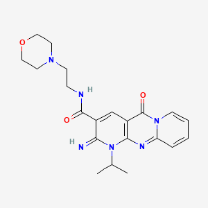 6-imino-N-(2-morpholin-4-ylethyl)-2-oxo-7-propan-2-yl-1,7,9-triazatricyclo[8.4.0.03,8]tetradeca-3(8),4,9,11,13-pentaene-5-carboxamide