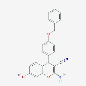 molecular formula C23H18N2O3 B11596160 2-amino-4-[4-(benzyloxy)phenyl]-7-hydroxy-4H-chromene-3-carbonitrile 