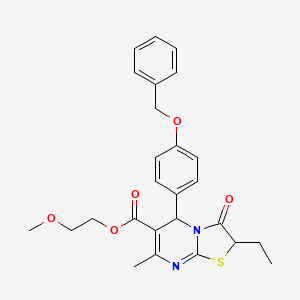 2-methoxyethyl 5-[4-(benzyloxy)phenyl]-2-ethyl-7-methyl-3-oxo-2,3-dihydro-5H-[1,3]thiazolo[3,2-a]pyrimidine-6-carboxylate