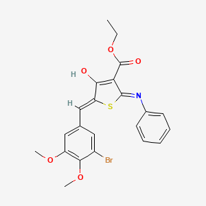 ethyl (5Z)-5-(3-bromo-4,5-dimethoxybenzylidene)-4-oxo-2-(phenylamino)-4,5-dihydrothiophene-3-carboxylate