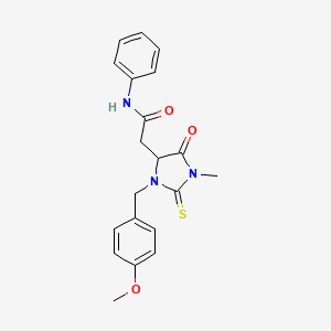 2-[3-(4-methoxybenzyl)-1-methyl-5-oxo-2-thioxoimidazolidin-4-yl]-N-phenylacetamide