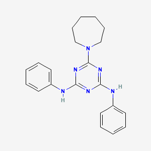 molecular formula C21H24N6 B11596192 6-(azepan-1-yl)-N,N'-diphenyl-1,3,5-triazine-2,4-diamine 