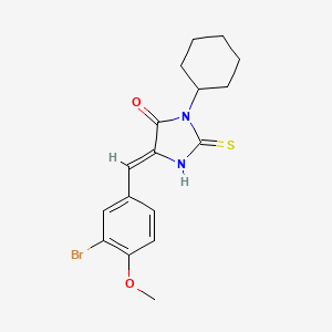 molecular formula C17H19BrN2O2S B11596218 (5Z)-5-[(3-bromo-4-methoxyphenyl)methylidene]-3-cyclohexyl-2-sulfanylideneimidazolidin-4-one 