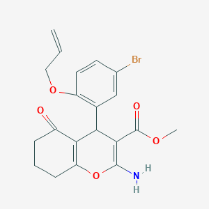 methyl 2-amino-4-[5-bromo-2-(prop-2-en-1-yloxy)phenyl]-5-oxo-5,6,7,8-tetrahydro-4H-chromene-3-carboxylate